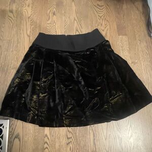 Etro Black Velvet Skater Skirt